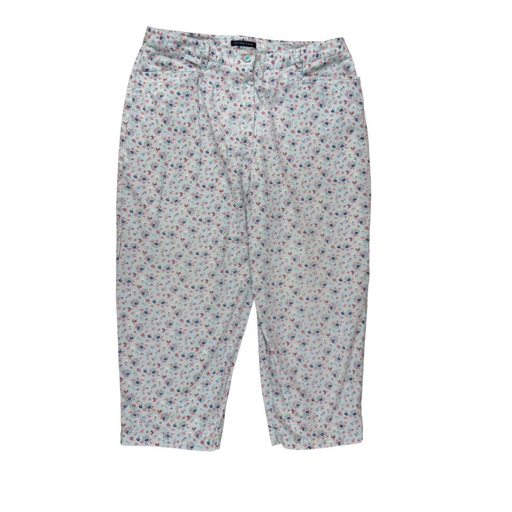 Crazy Horse 16 Cropped Pants Cottagecore Floral Cotton Stretch Capri